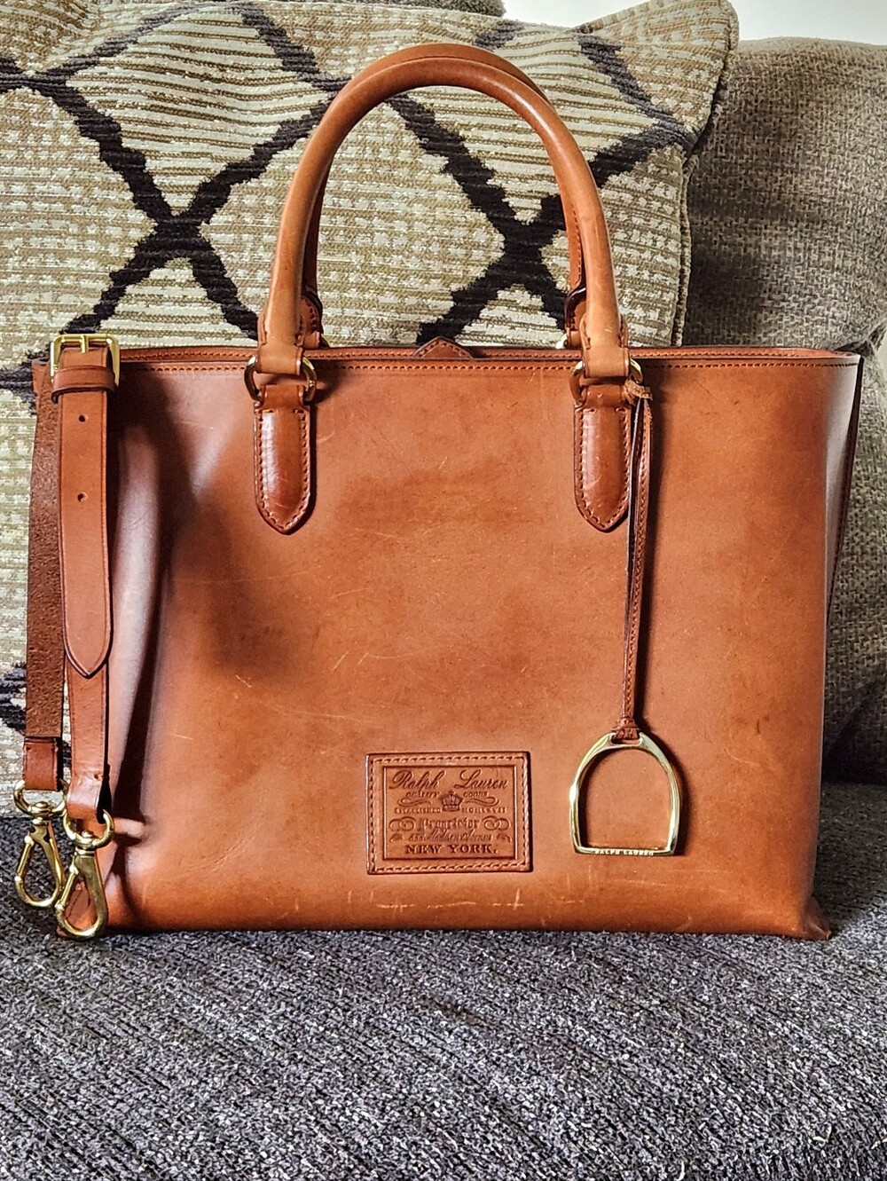 🐎RARE Ralph Lauren🐎 - Heritage Proprietor Leather Tote Bag w/Crossbody Strap